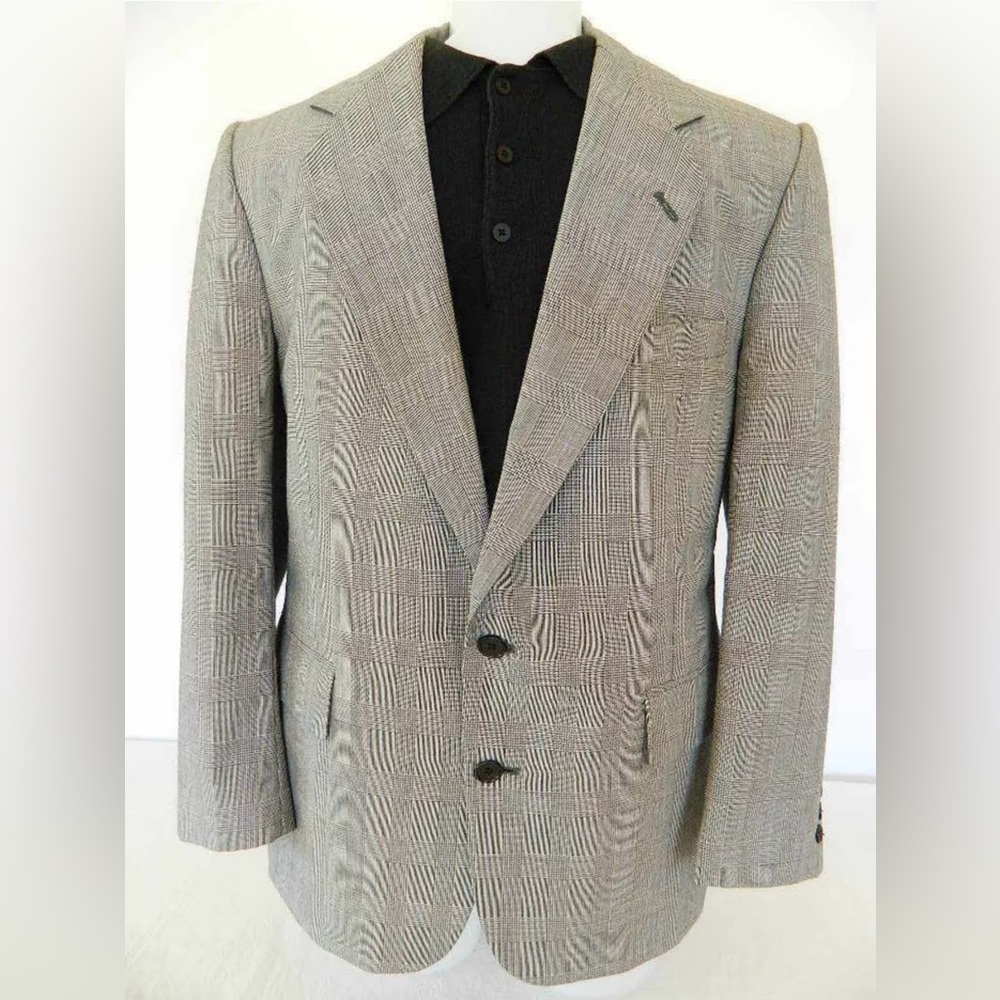 Enrico Cipriani Sport Coat Blazer Jacket 42S 42 Short black white plaid